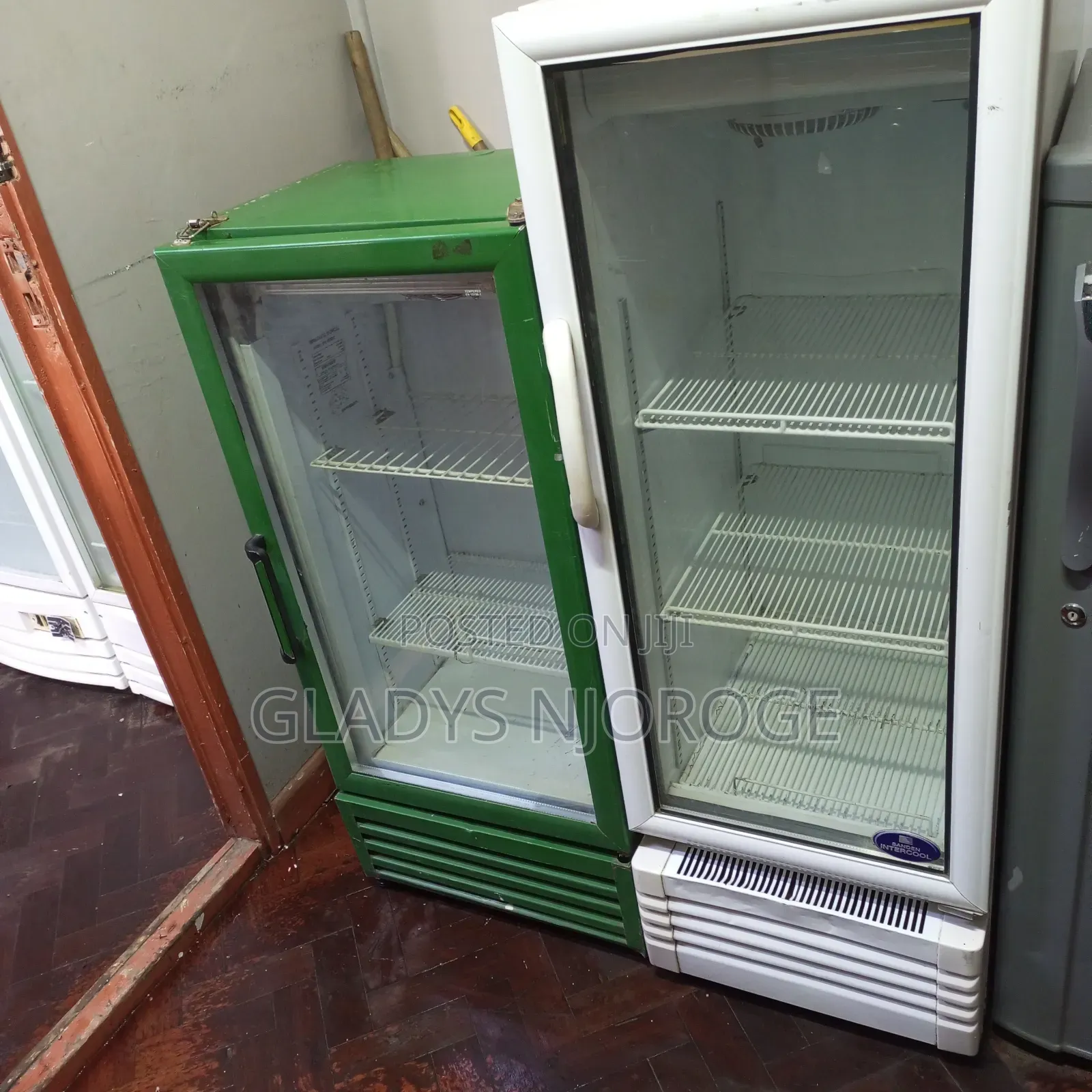 White Green Display Fridge