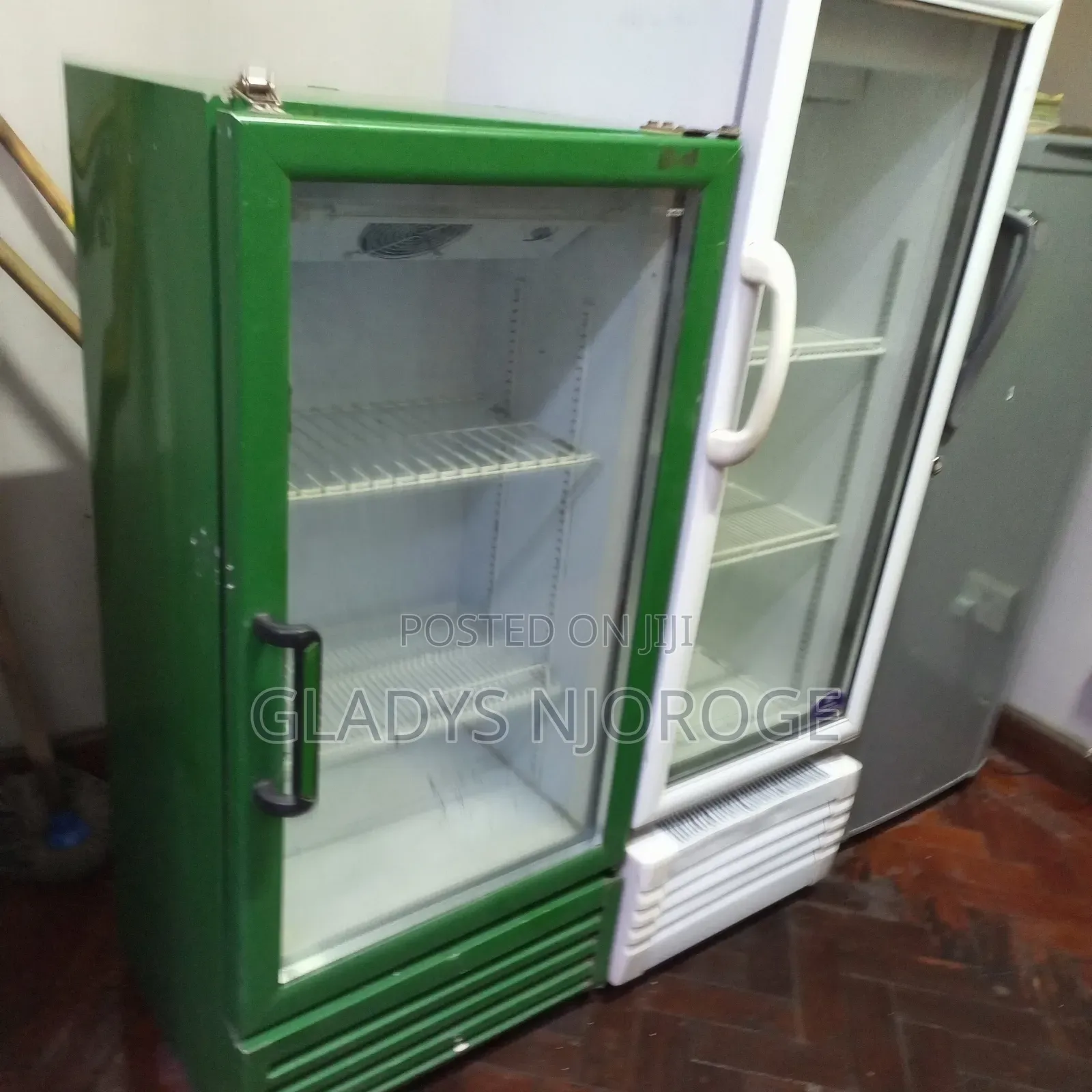 White Green Display Fridge