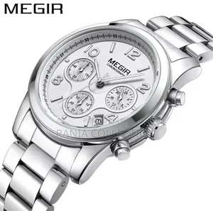 Unisex Silver Megir Chronograph Watch