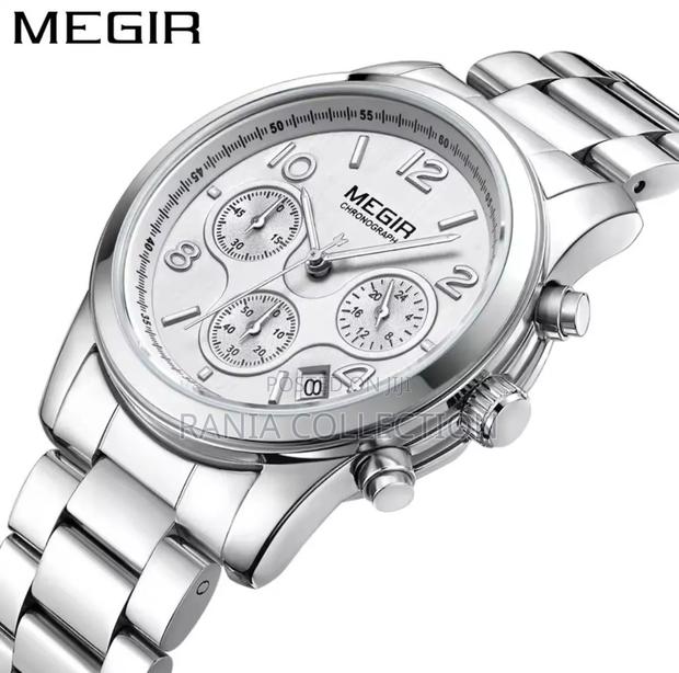 Unisex Silver Megir Chronograph Watch