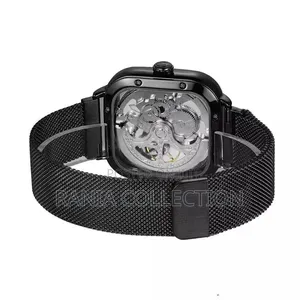 Black and Silver Forsining Automatic Skeleton Watch