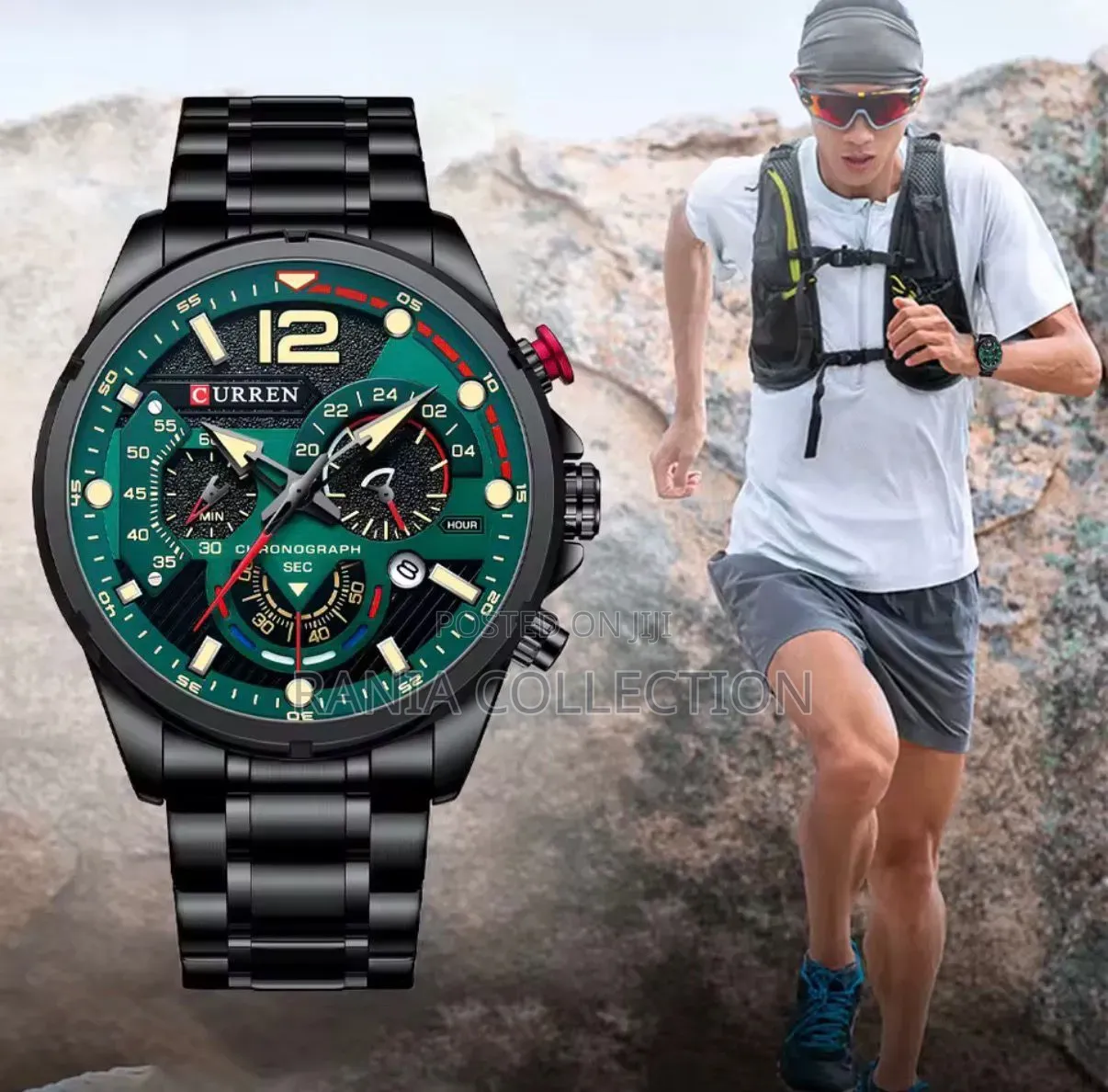 Green Gents Curren Chronograph Stopwatch