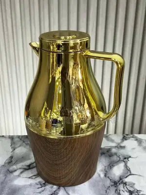 Premium Nordic Wood Gold Thermal Flask