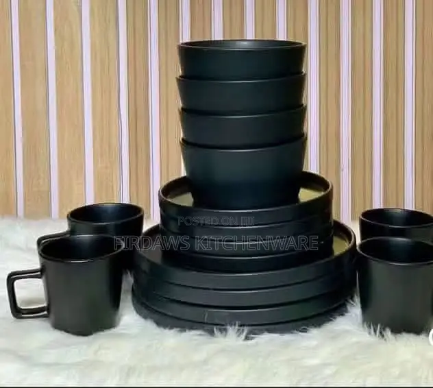Matte Black Nordic Ceramic Dinnerware Set