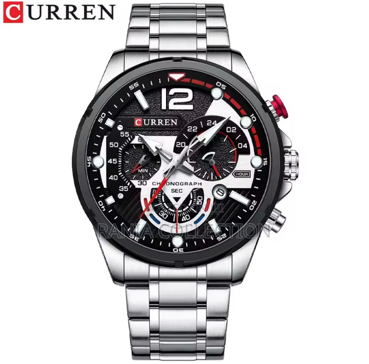 Black and Silver Gents Curren Chronograph Watch