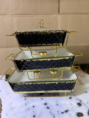 3 PCS Ceramic Chaffing Dishes