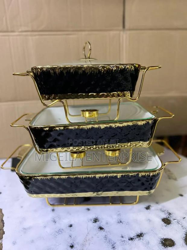 3 PCS Ceramic Chaffing Dishes - thumbnail 2
