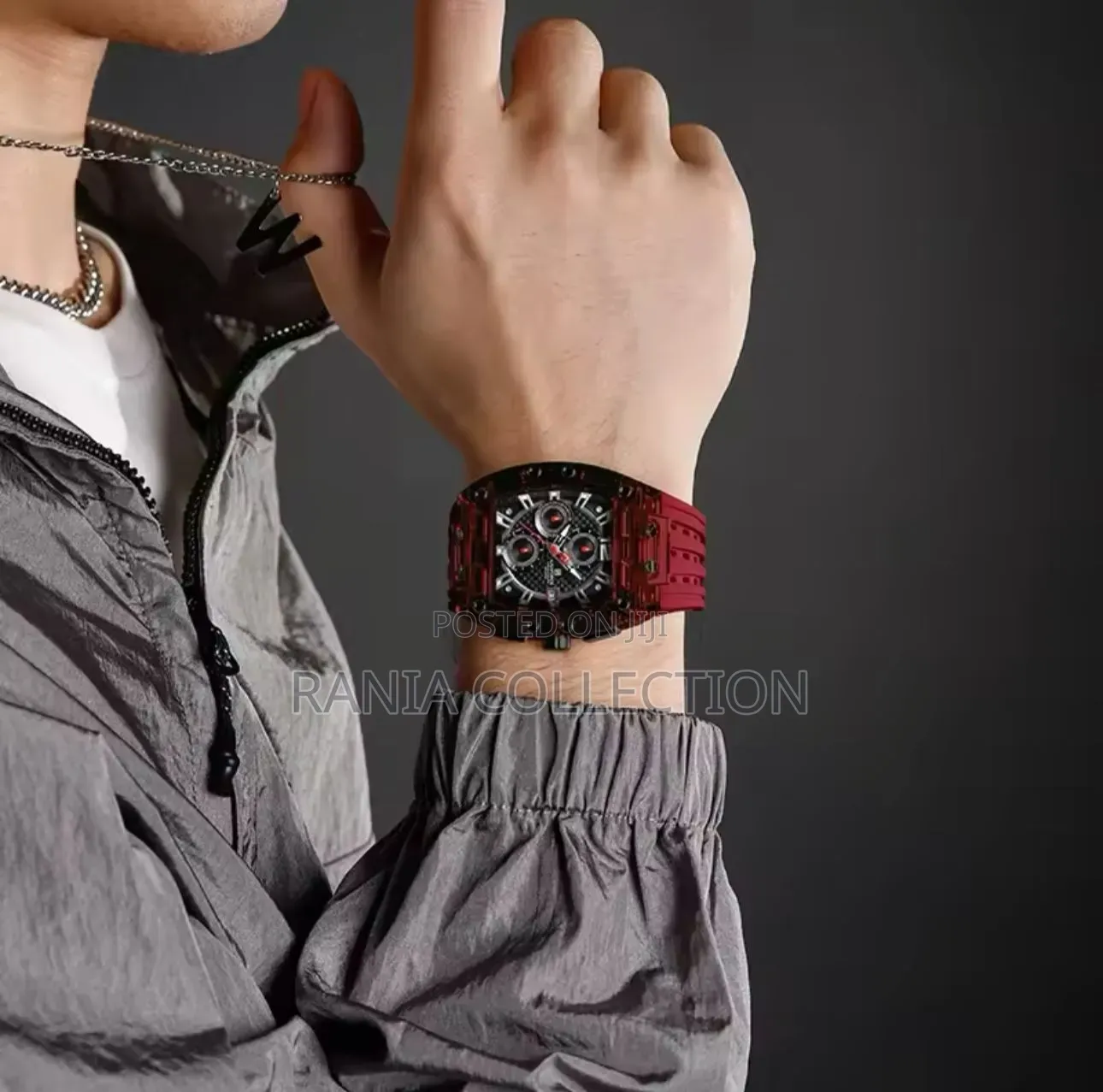 Red Naviforce Silicon Strap Unisex Watch