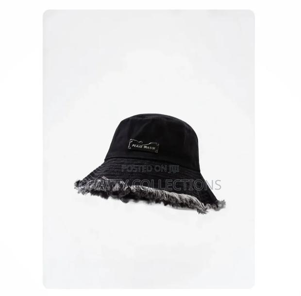 Black Unisex Quality Denim Bucket Hats - thumbnail 2
