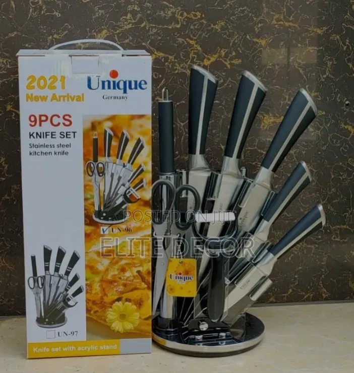 Unique 9pcs Kitchen Knife Set Stainless Steel Knives