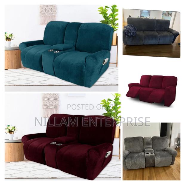High Density Velvet Material Recliner Sofa Covers* - thumbnail 2