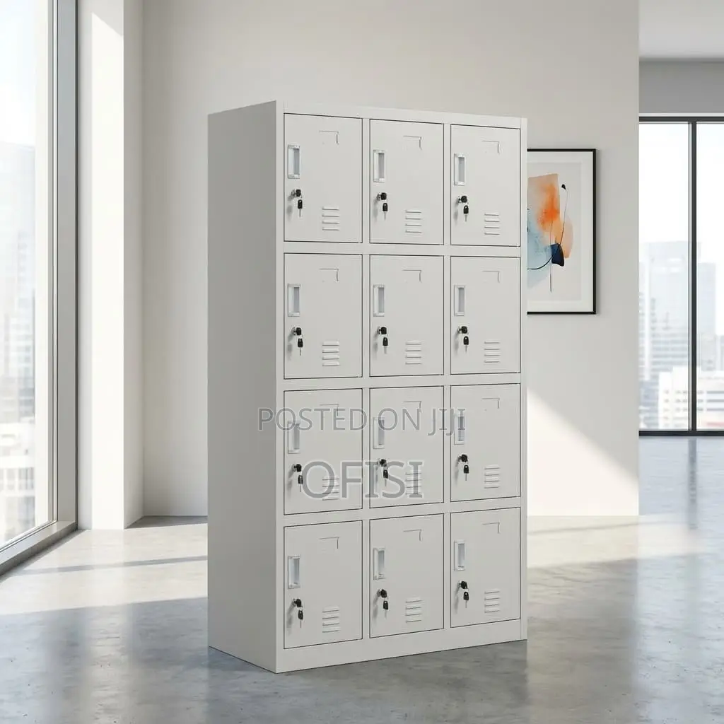 Office Cabinet; 12 Locker Steel Storage Cabinet