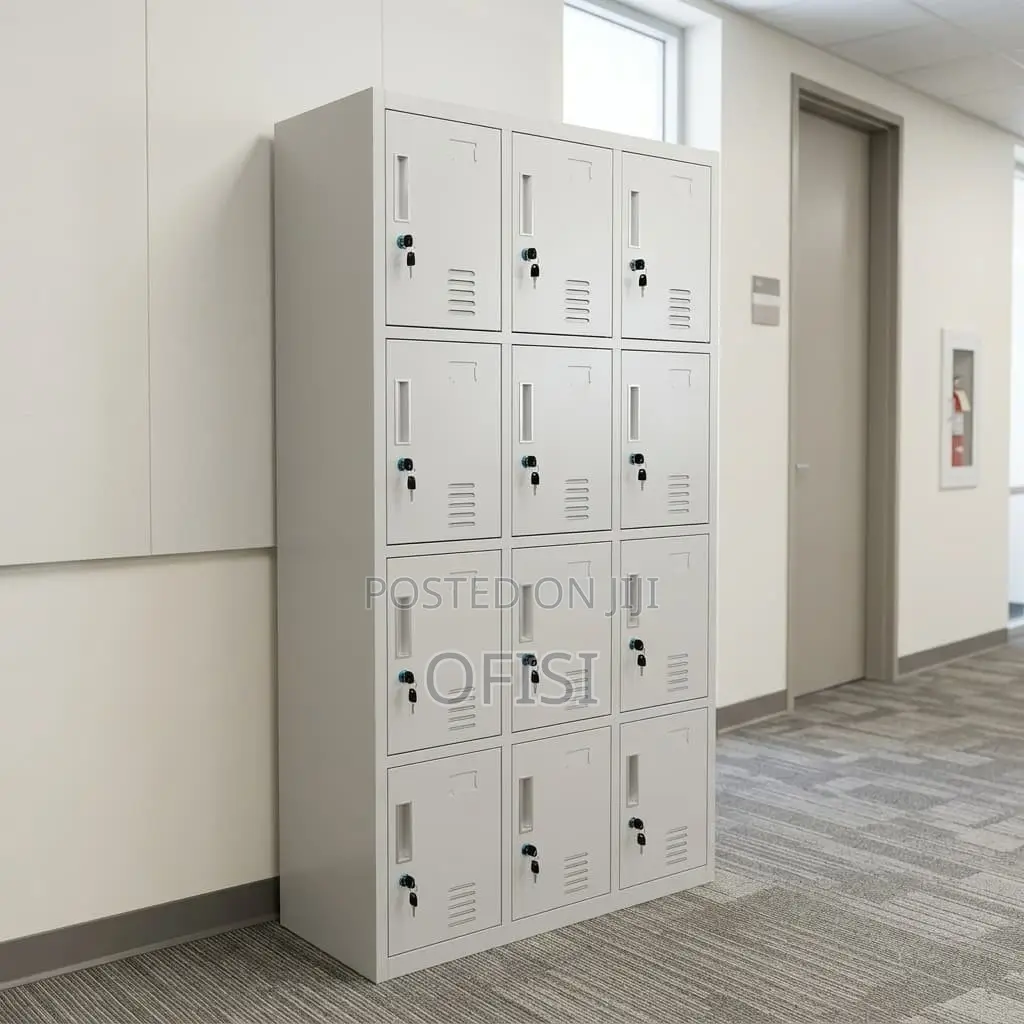 Office Cabinet; 12 Locker Steel Storage Cabinet