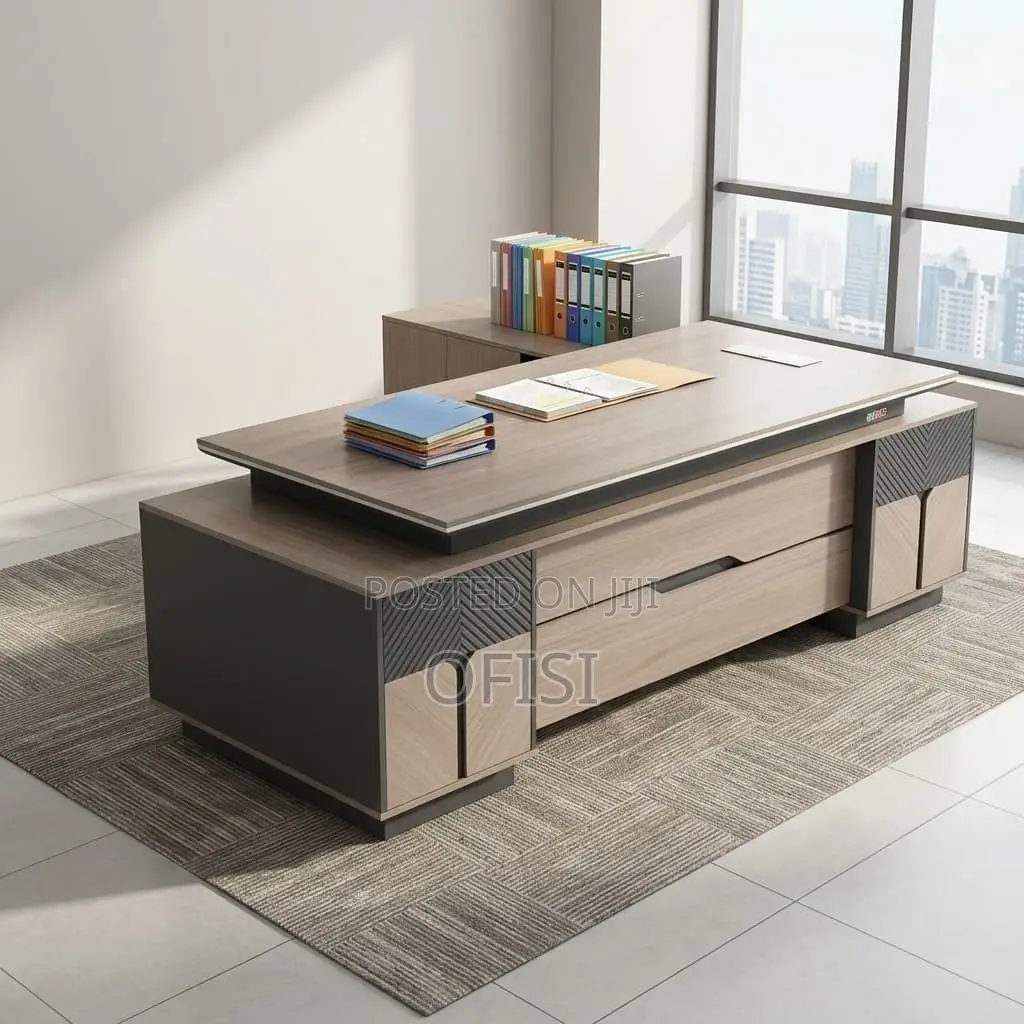 Office Desk; 2400mm L-Shaped Executive Office Desk