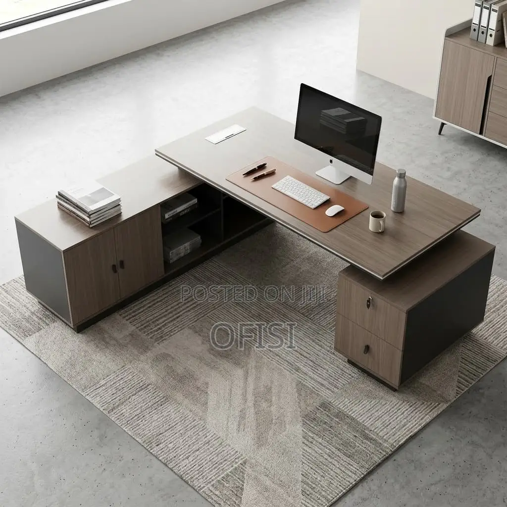 Office Desk; 2400mm L-Shaped Executive Office Desk