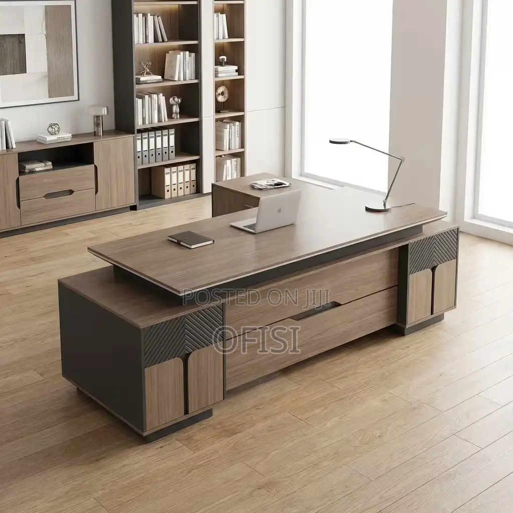 Office Desk; 2400mm L-Shaped Executive Office Desk