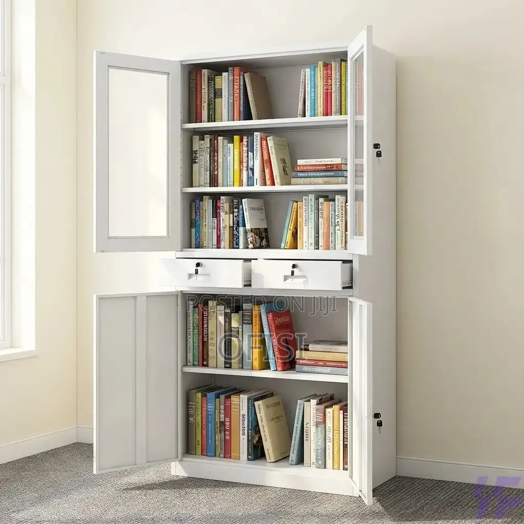 Office Cabinet; 2 Door Office Cabinet With Middle Drawers
