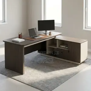 Office Desk; 180cm Imported L-Shaped Office Desk