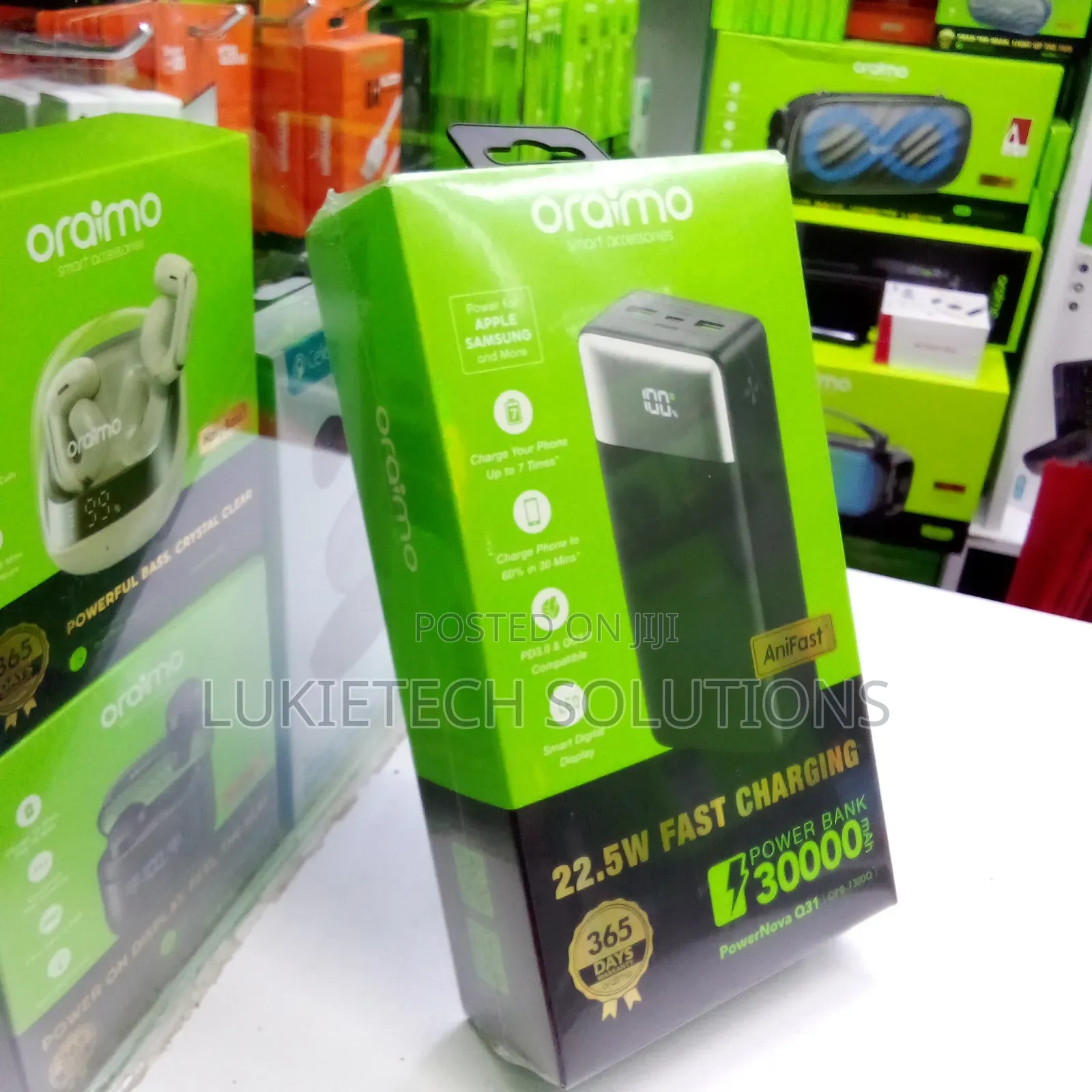 0raimo Powerbank 30000mah 22.5 Watts Fast Portable