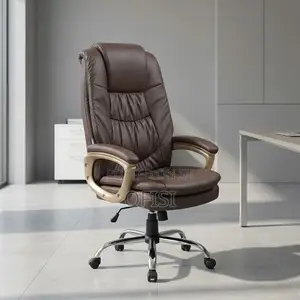 Office Chair; Brown Executive Leather Office Seat