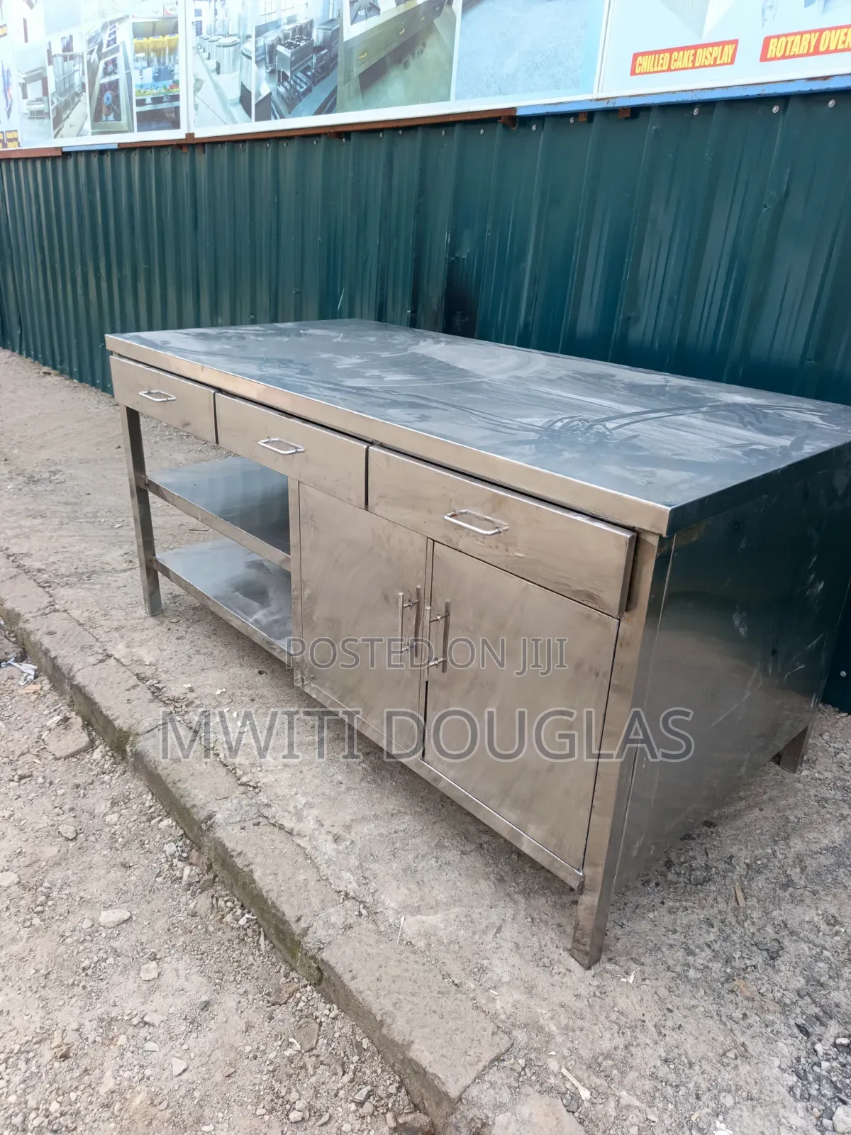 Stainless Steel Worktop Cabinet With Doors and Drawers