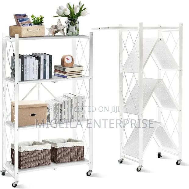Foldable Kitchen Rack With Wheels - thumbnail 2