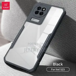 Itel S23 Transparent, Clear and Colorless With Black Phone Case/ Cover