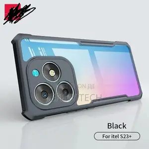 Itel S23 Plus(+) Transparent, Clear and Colorless With Black Edges Cas