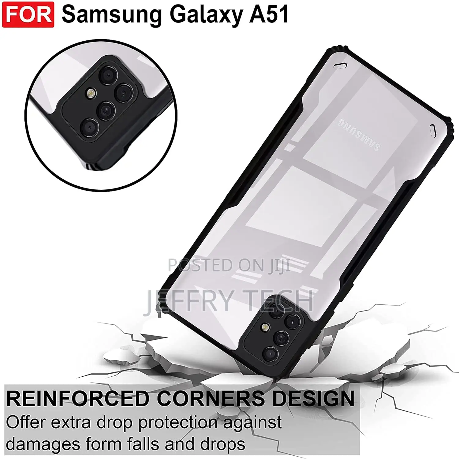 Samsung A51 Back Cover Back Cover Case | Clear Case With Camera Protec