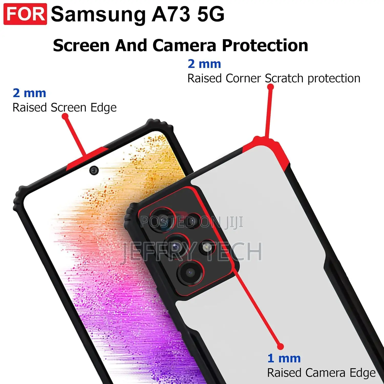 Shockproof Crystal Clear Back Case for Samsung Galaxy A73 5g