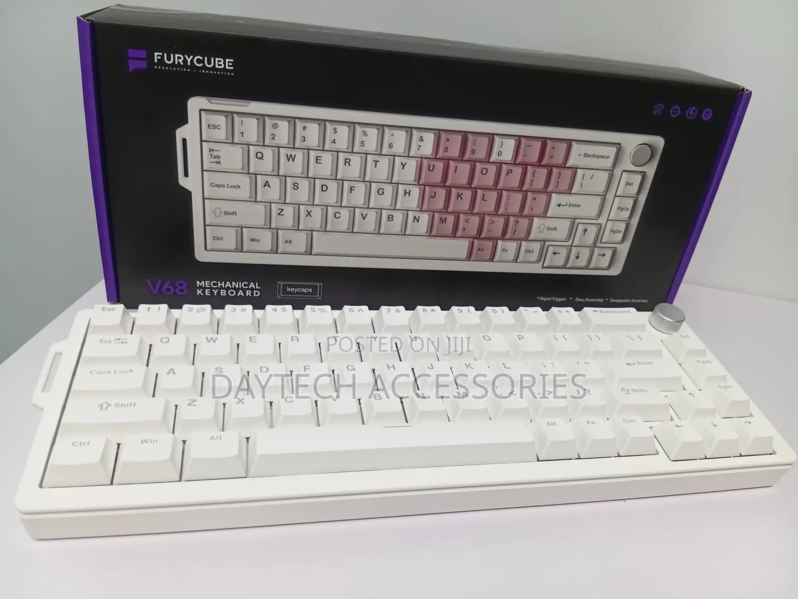 The Furycube V68 Wired Mechanical Keyboard With RGB Backlighting.
