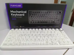 Zifriend Rx75 Pro Tri Mode Mechanical Keyboard White Flowing Keycaps.