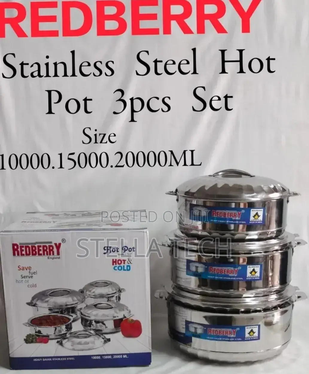 Redbredberry Premium Range of Stainless Steel Insulated Hotpot