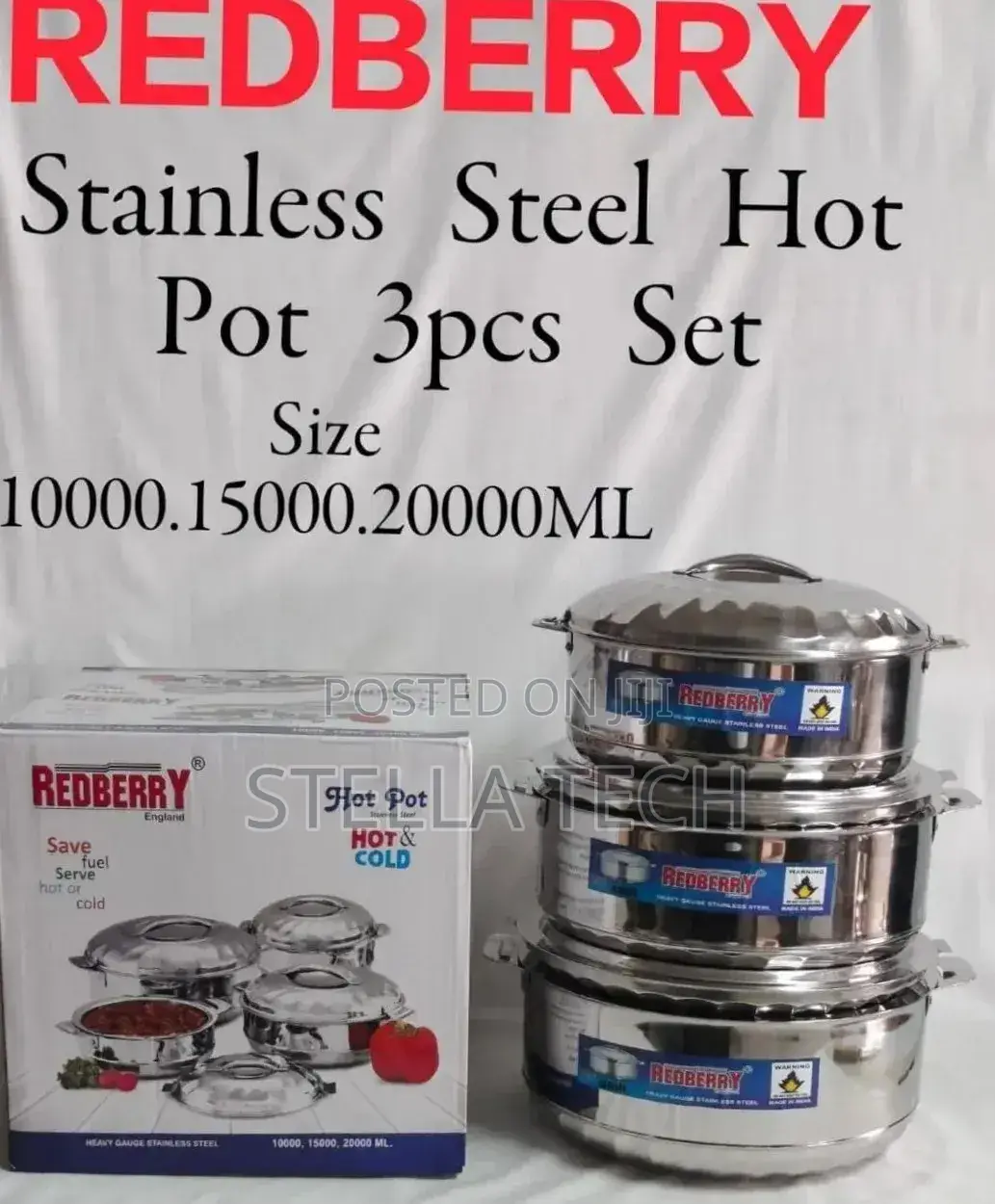 Redbredberry Premium Range of Stainless Steel Insulated Hotpot