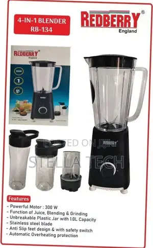 ""Redberry"" Premium Range of Blender Rb 134 [ 4 in 1 ]
