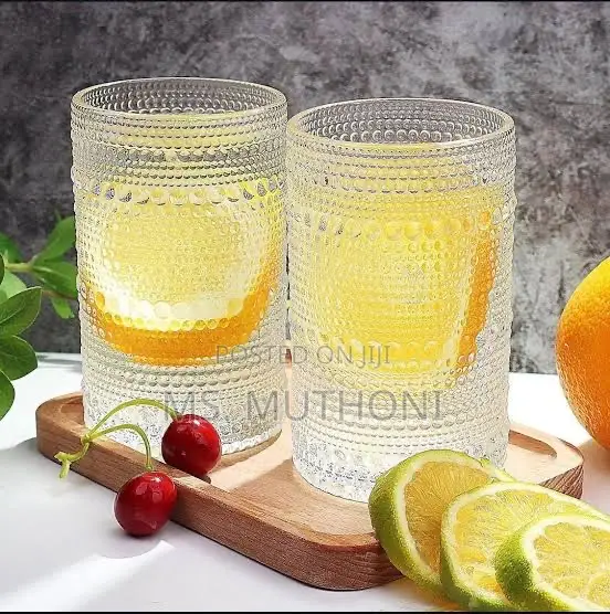 6 PCS Vintage Aesthetic Eternelovery Hobnail Highball Glass Set
