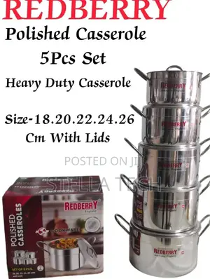 Redberry Premium Range of Aluminium Casserole 
18-26 [ 5 PCS Set ]