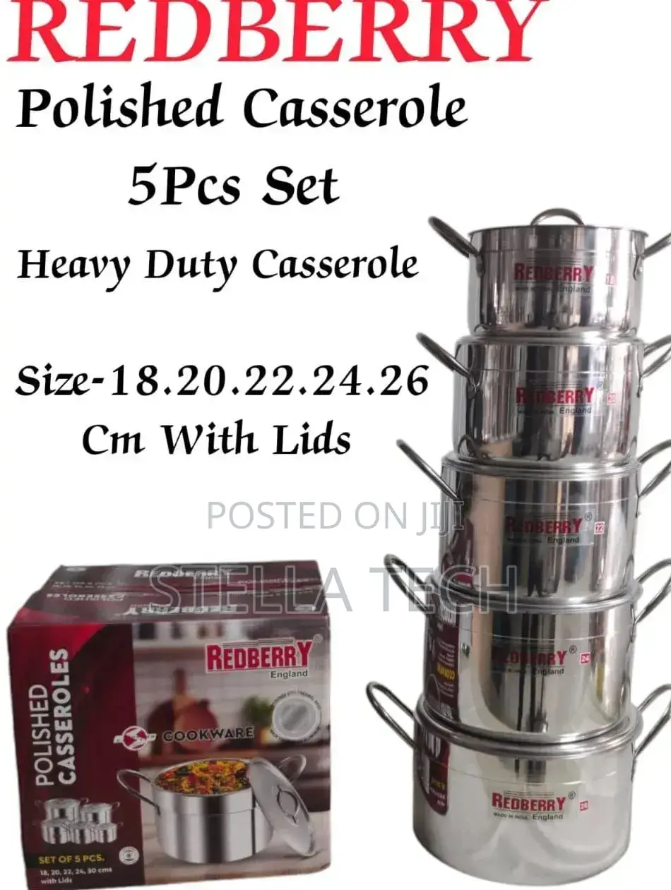 Redberry Premium Range of Aluminium Casserole 
18-26 [ 5 PCS Set ]