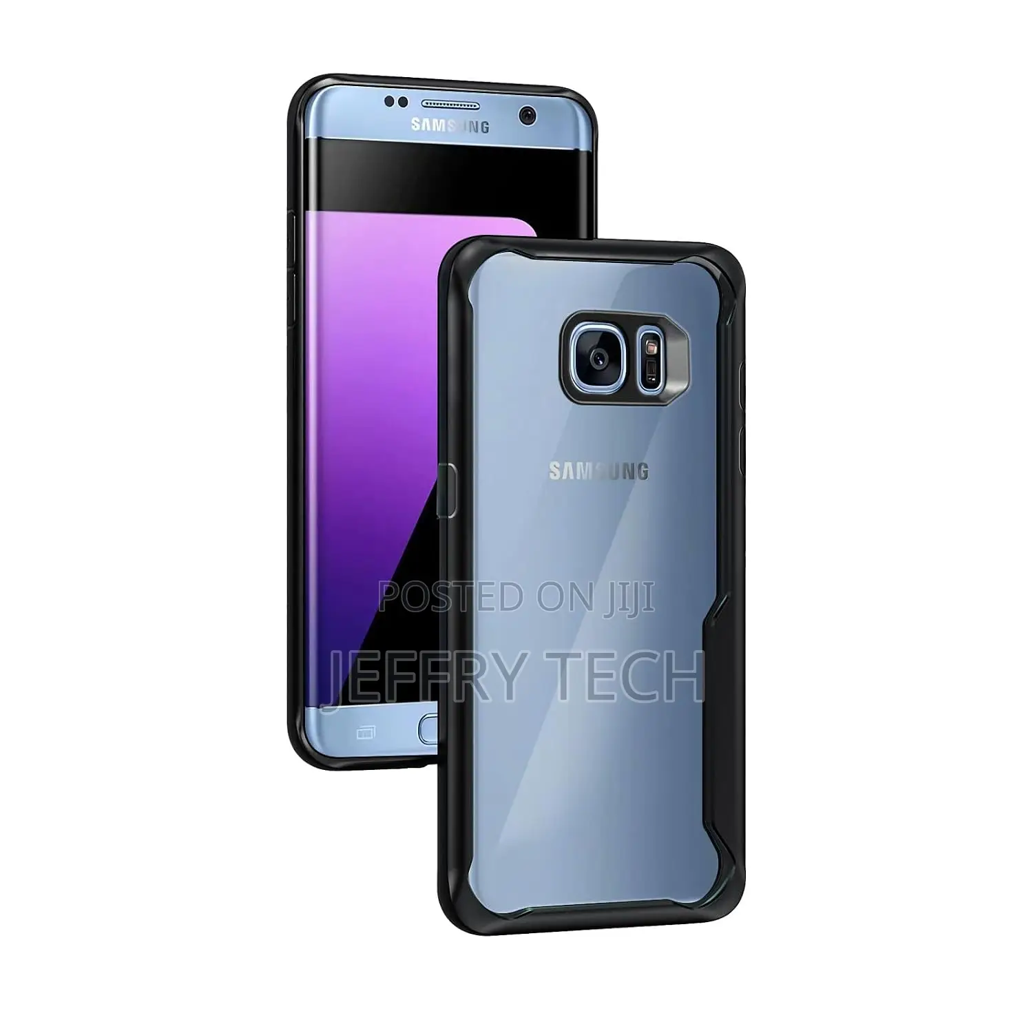 Back Cover for Samsung Galaxy S7 Edge (Tpu+Plastic_black)
