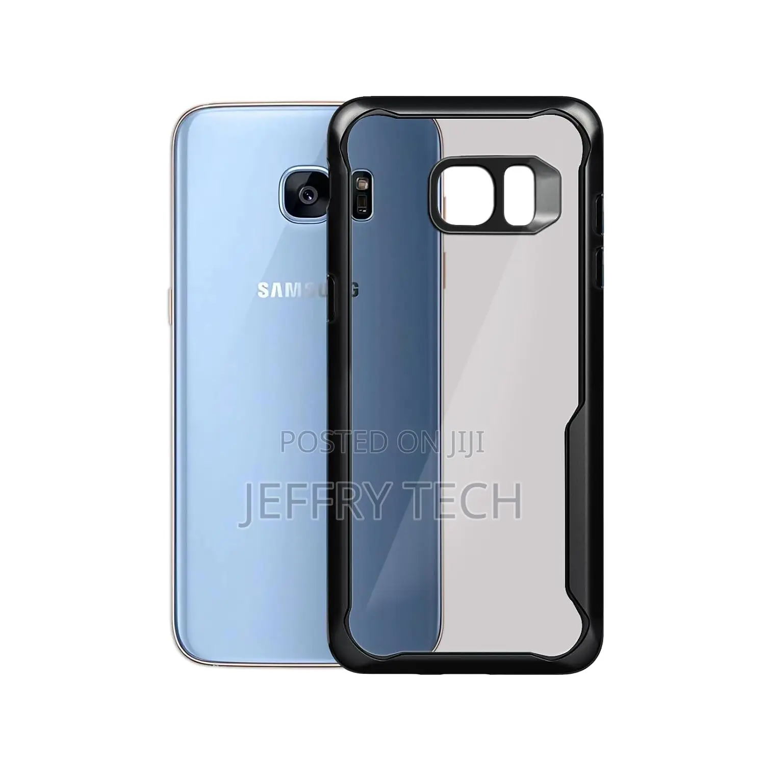 Back Cover for Samsung Galaxy S7 Edge (Tpu+Plastic_black)
