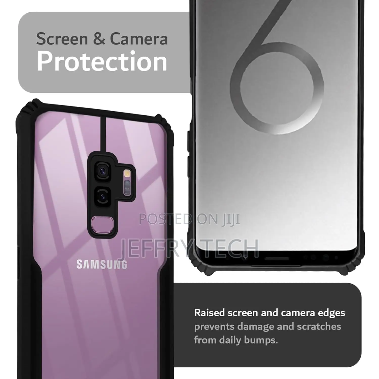 Transparent Hard Back Cover Mobile Cover for Samsung Galaxy S9 Plus