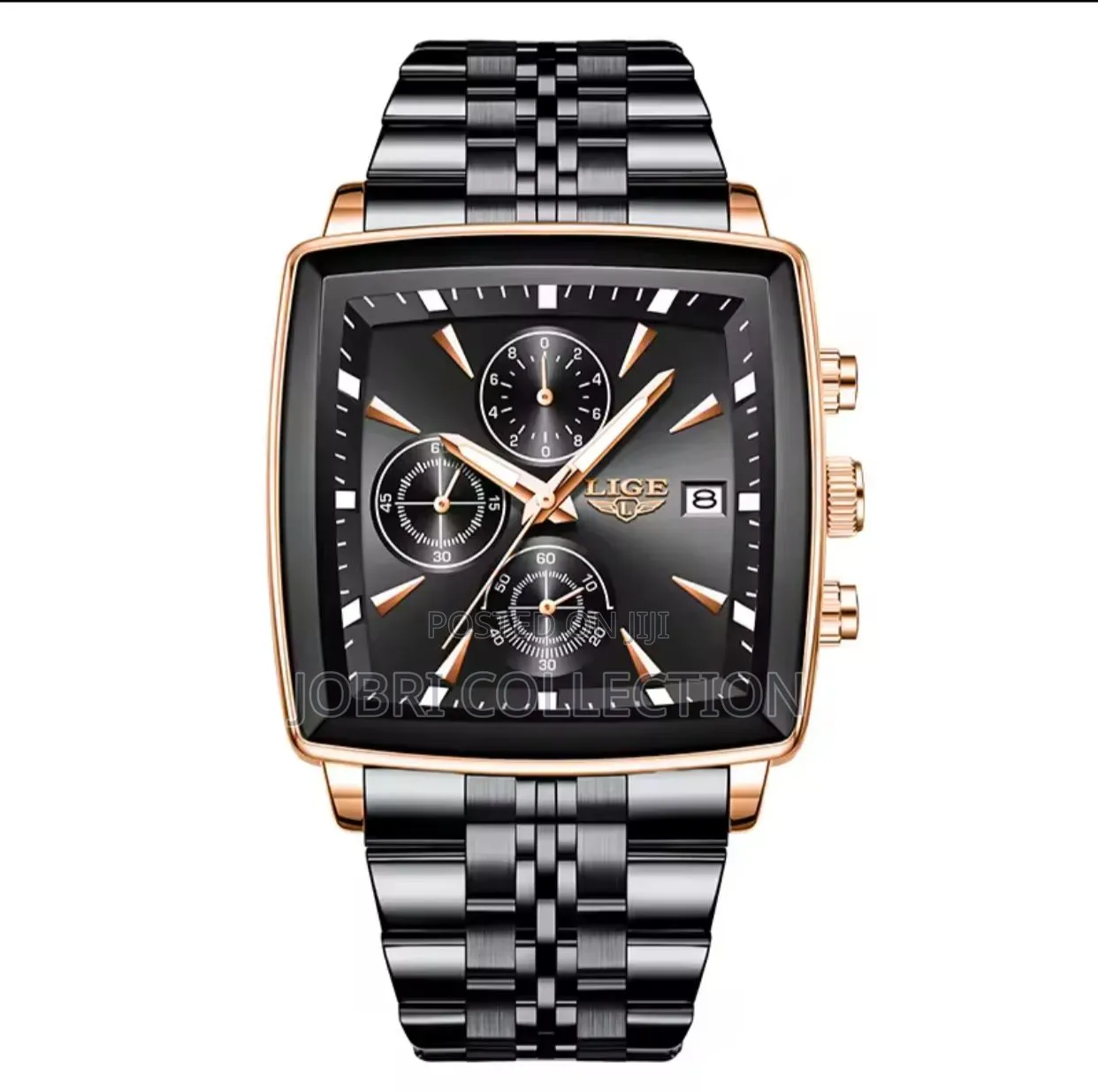 Black Lige Chronograph Gents Watch