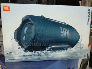 This Is a Blue JBL Xtreme 5 Portable Waterproof Bluetooth Speaker.