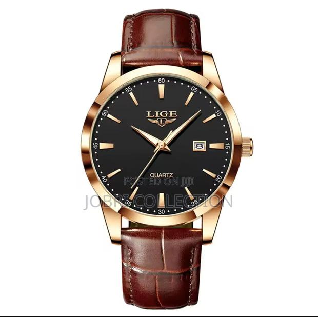 Lige Leather Straps Gents Watch - thumbnail 2