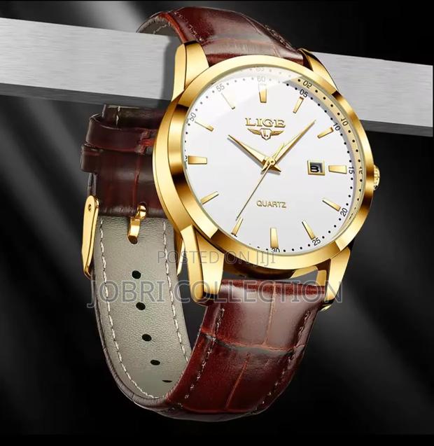 Lige Leather Straps Gents Watch - thumbnail 4