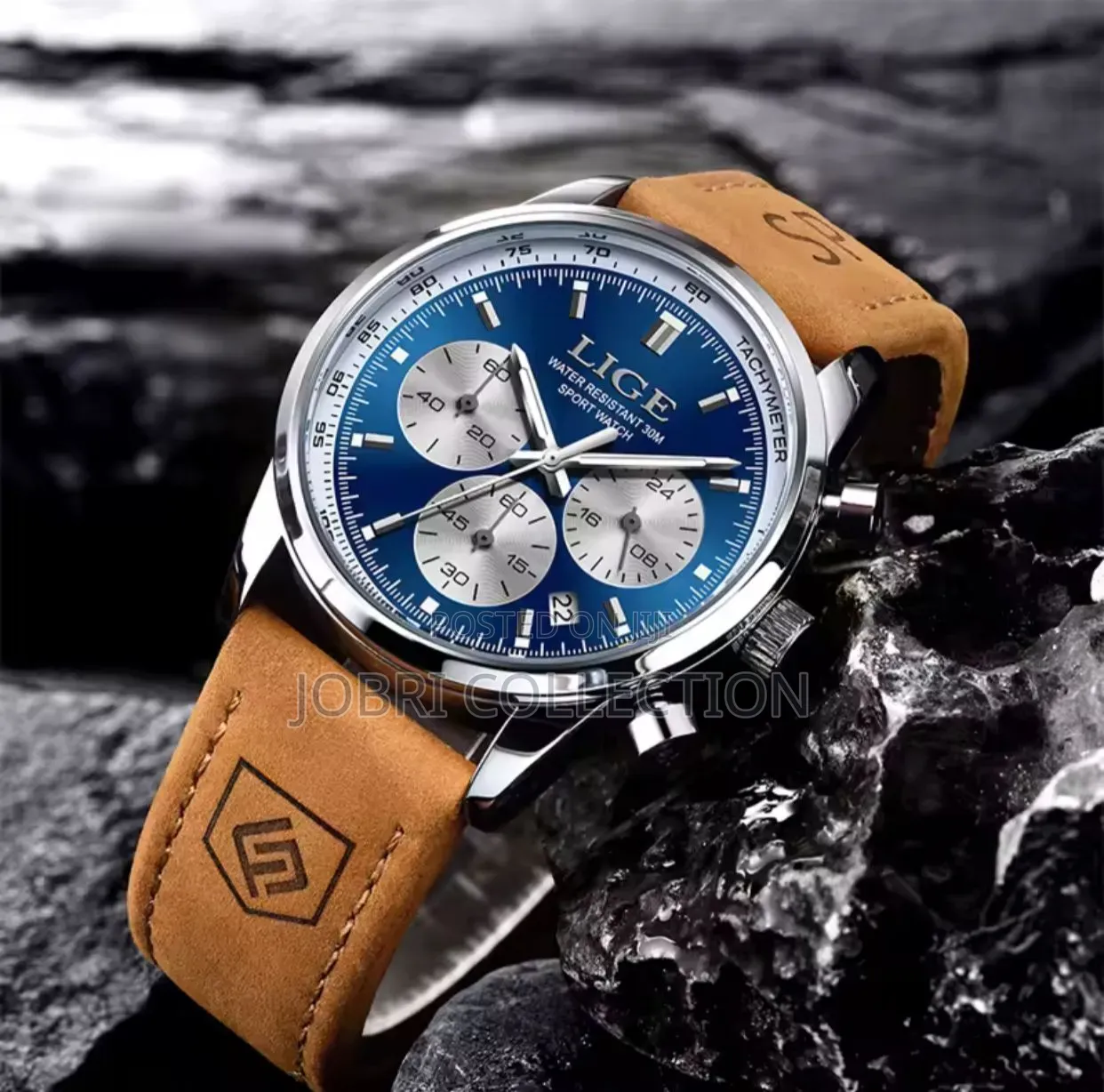 Brown Straps Lige Chronograph Gents Watch