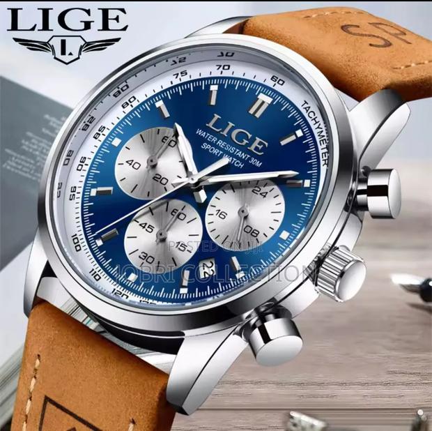 Brown Straps Lige Chronograph Gents Watch - thumbnail 4