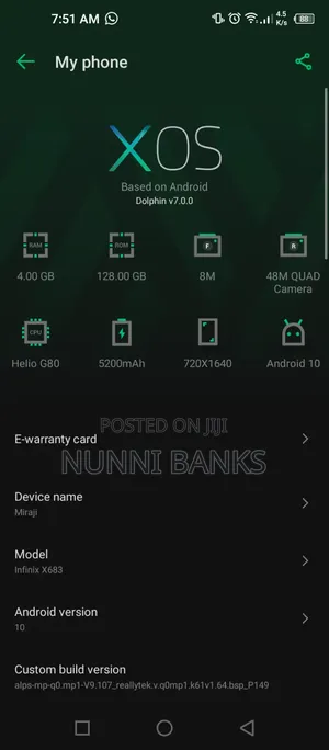 Infinix Note 8i (x683) 128 GB Blue