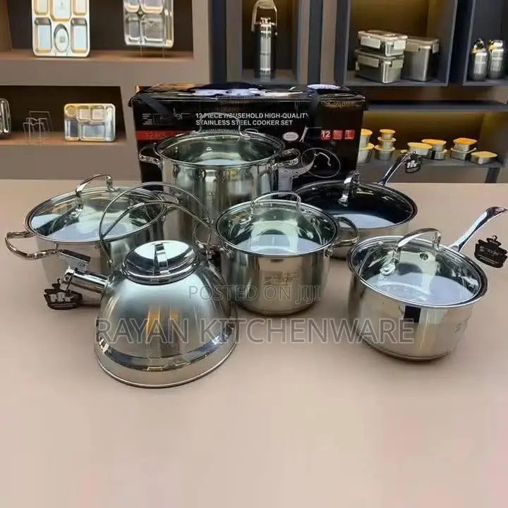 12-Piece Household High-Quality Stainless Steel Cooker Set