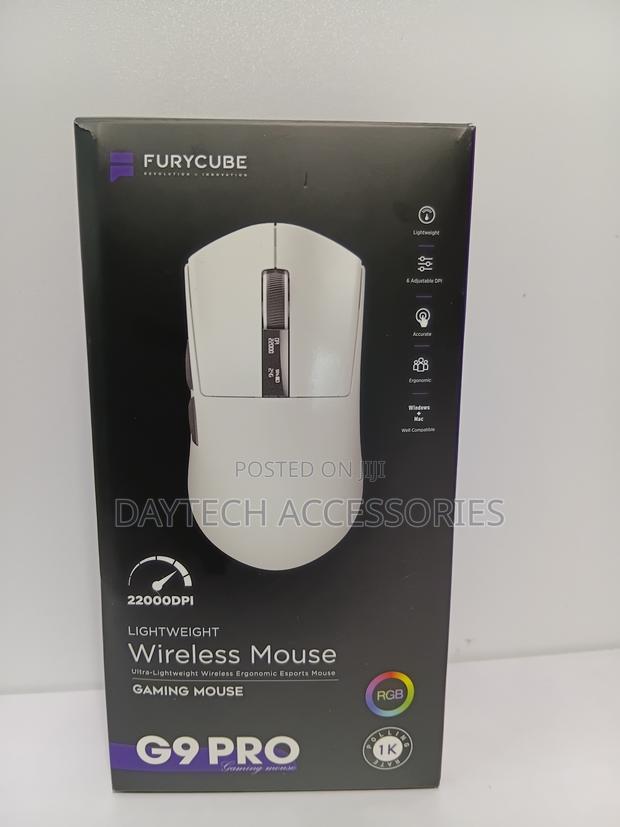 This Is a Furycube G9 Pro Wireless Gaming Mouse in White. - thumbnail 2